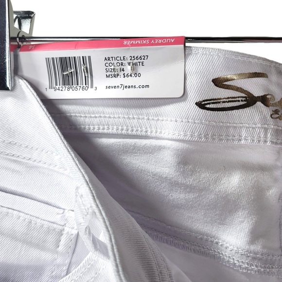 NWT Seven7 Audrey Mid-Rise Skimmer Capris in White - Picture 8 of 10